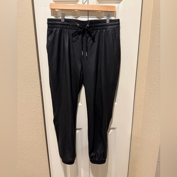 n:Philanthropy Scarlet Faux Leather Joggers Black , size Large - Picture 7 of 12